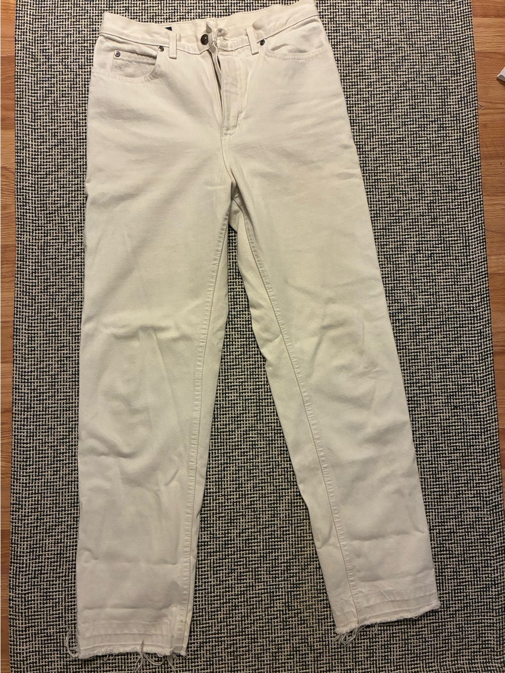 Lands' End Straight Leg White Jeans